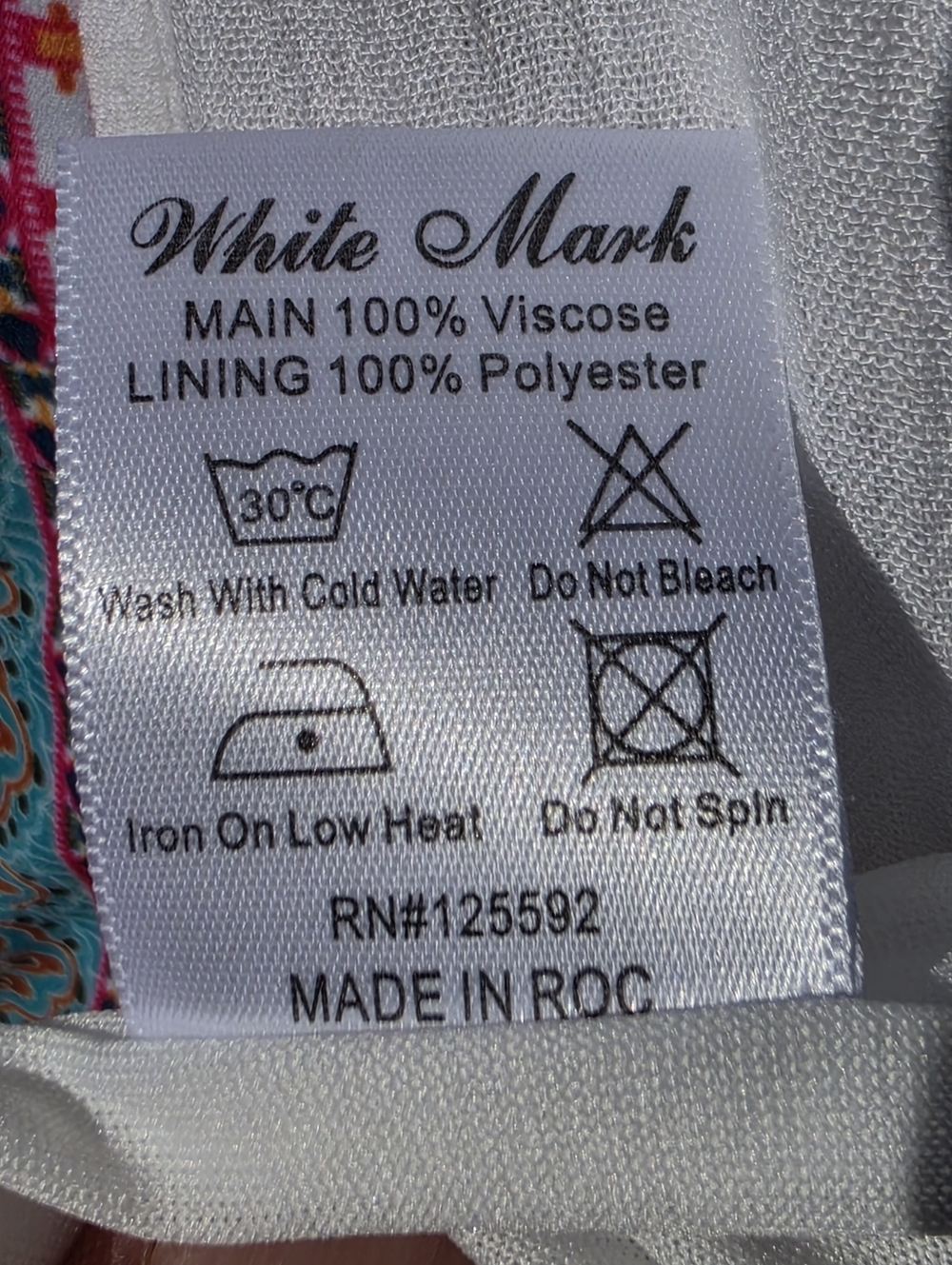 White mark White embroidered tunic dress 3/4 Sleeves Medium - Picture 10 of 10